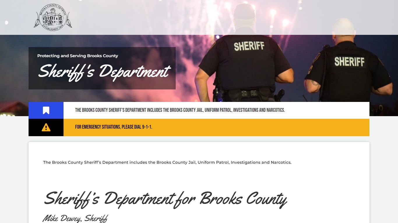 Sheriff's Department | Brooks County Board of Commissioners