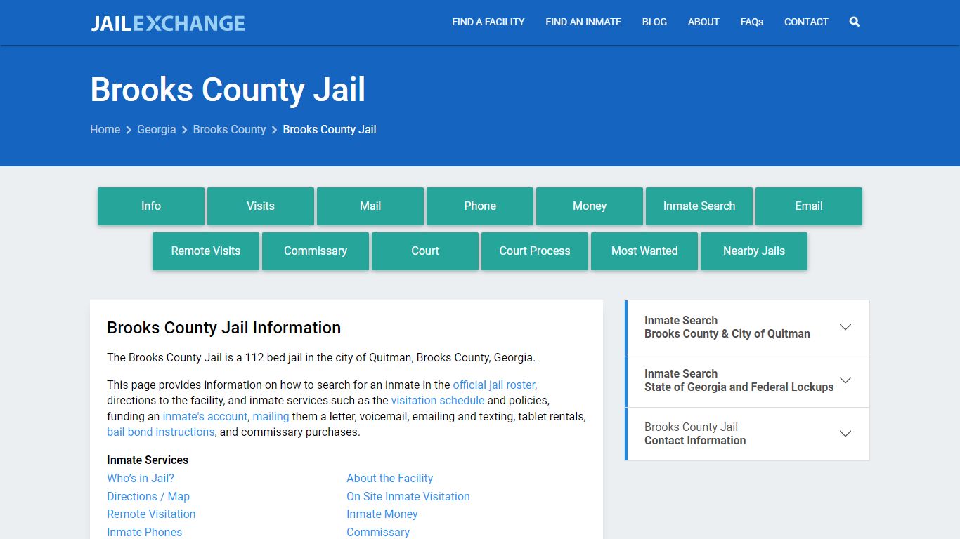 Brooks County Jail, GA Inmate Search, Information